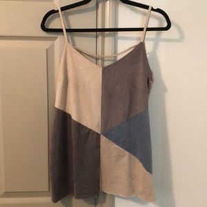 Patterned Suede Tank Top